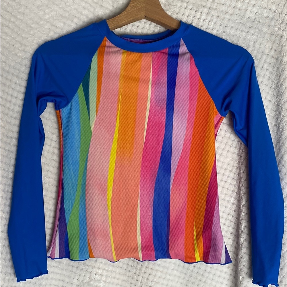 Hobie Colorful Striped Long Sleeve Rashguard Top